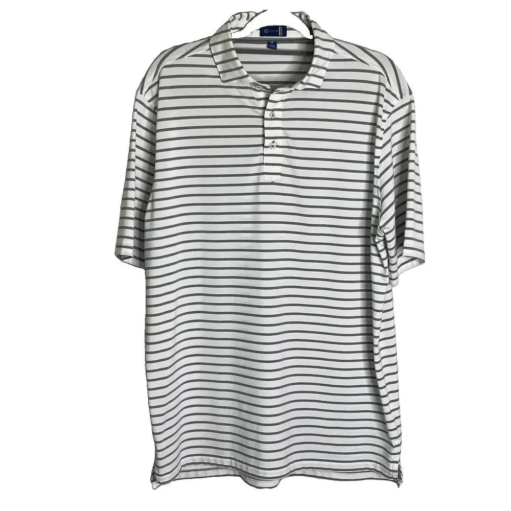 Stitch Vintage Lot Of 2 Polo Shirts Men’s M/L Gray Stripe Golf Stretch - Picture 4 of 16